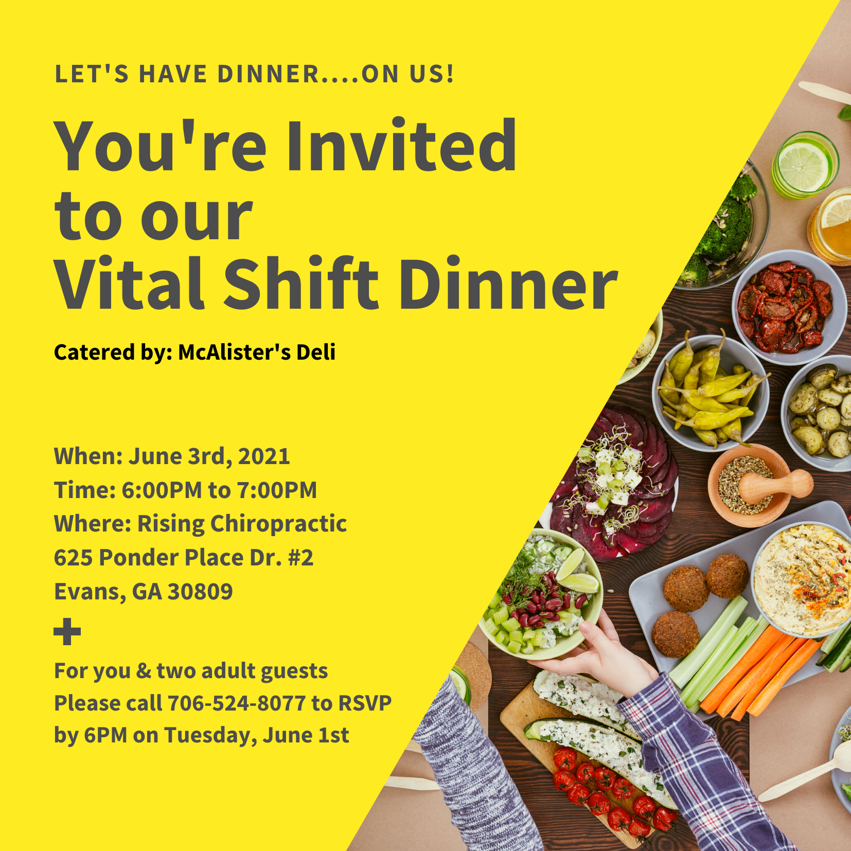 Vital Shift Dinner Catered By McAlister’s Deli